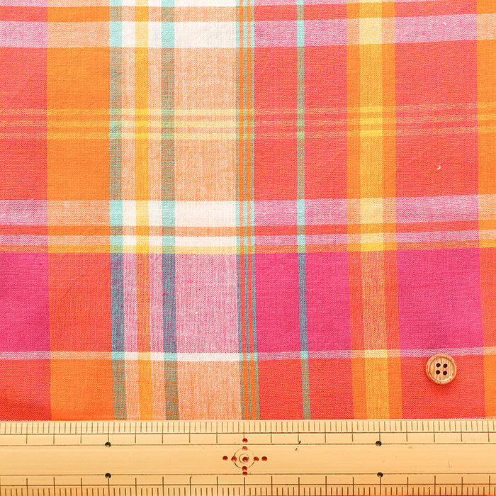 Made in India Cotton Yarn-dyed Madras Check Fabric - nomura tailor