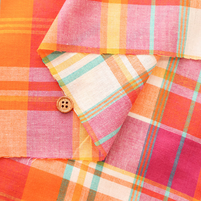 Made in India Cotton Yarn-dyed Madras Check Fabric - nomura tailor