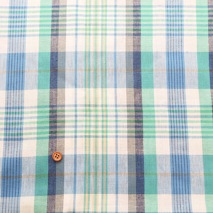 Made in India Cotton Yarn-dyed Madras Check Fabric - nomura tailor