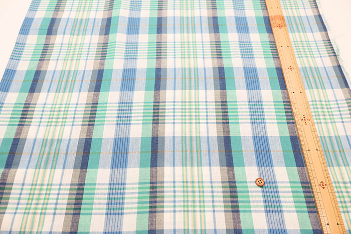 Made in India Cotton Yarn-dyed Madras Check Fabric - nomura tailor