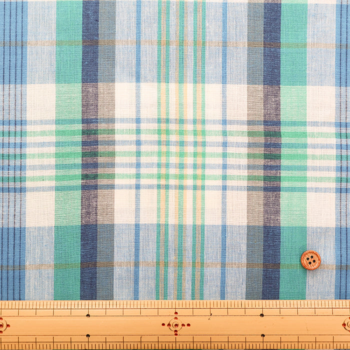 Made in India Cotton Yarn-dyed Madras Check Fabric - nomura tailor