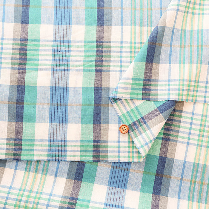 Made in India Cotton Yarn-dyed Madras Check Fabric - nomura tailor