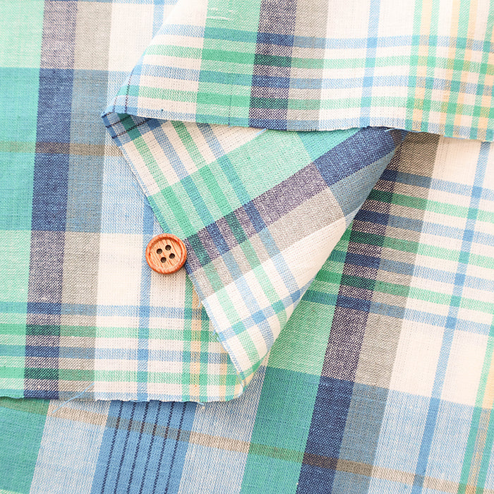 Made in India Cotton Yarn-dyed Madras Check Fabric - nomura tailor