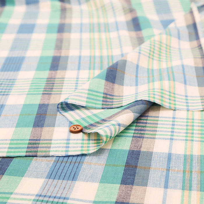 Made in India Cotton Yarn-dyed Madras Check Fabric - nomura tailor