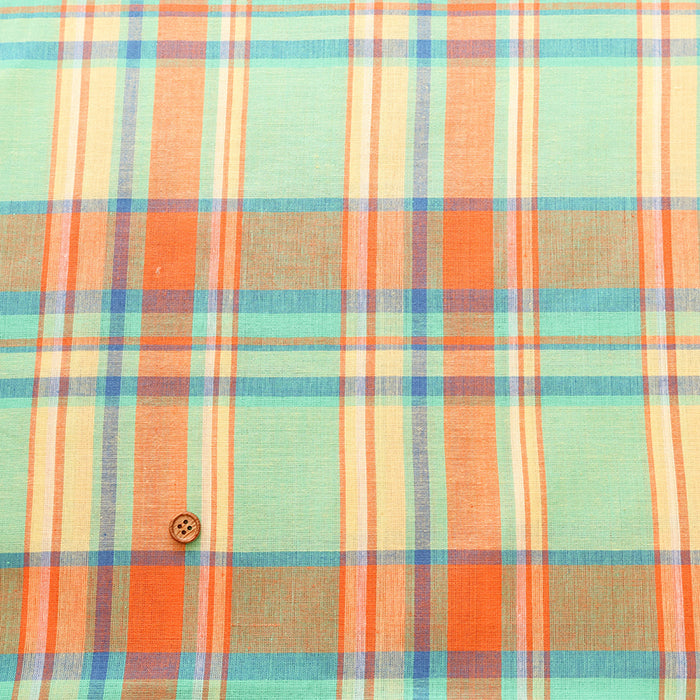 Made in India Cotton Yarn-dyed Madras Check Fabric - nomura tailor