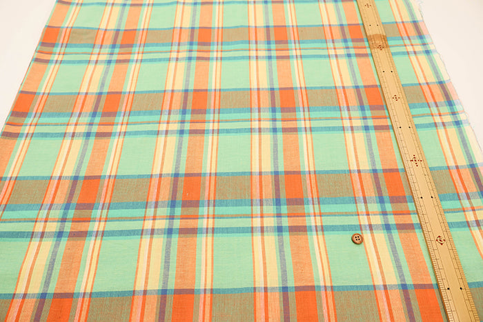 Made in India Cotton Yarn-dyed Madras Check Fabric - nomura tailor