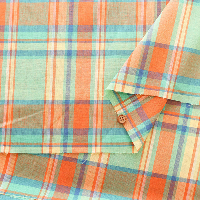 Made in India Cotton Yarn-dyed Madras Check Fabric - nomura tailor
