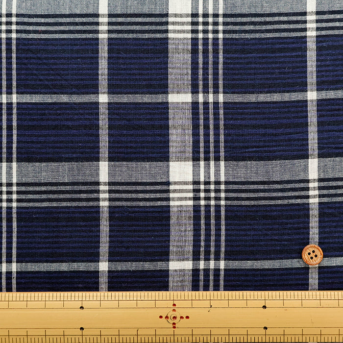 Made in India Cotton Yarn-dyed Madras Check Fabric - nomura tailor