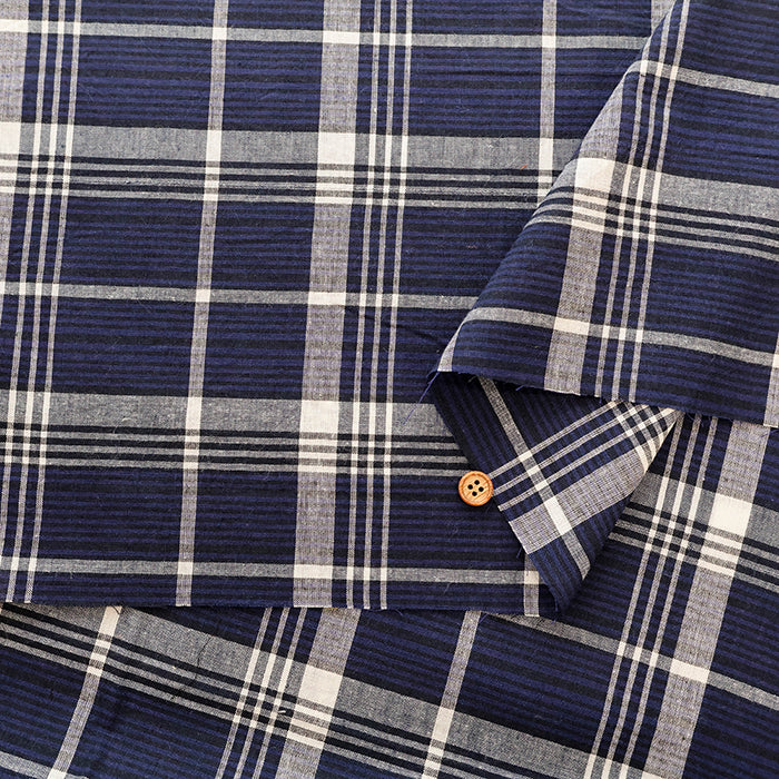 Made in India Cotton Yarn-dyed Madras Check Fabric - nomura tailor