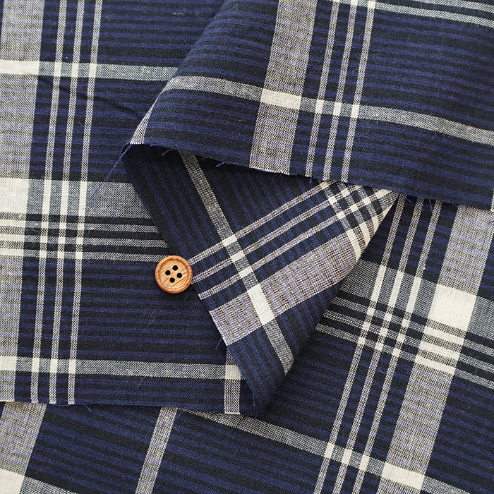 Made in India Cotton Yarn-dyed Madras Check Fabric - nomura tailor