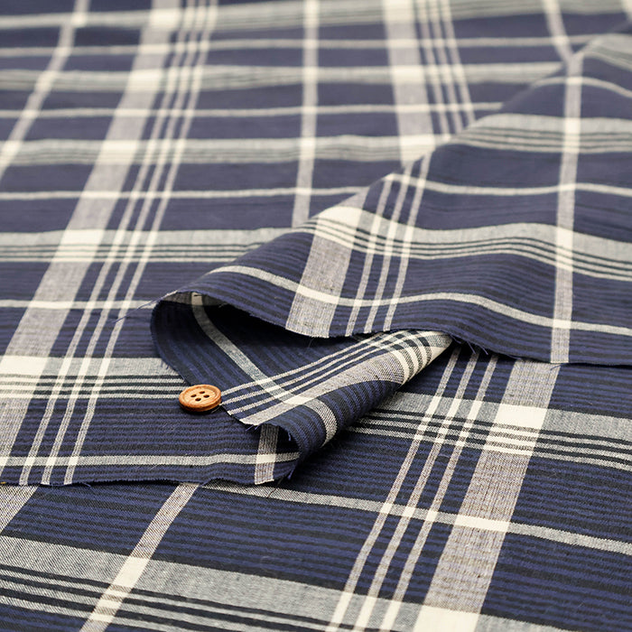 Made in India Cotton Yarn-dyed Madras Check Fabric - nomura tailor