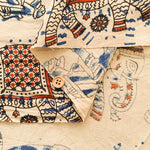 Made in India Cotton Kalamkari Printed Fabric - Elephant - nomura tailor