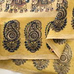 Made in India Cotton Kalamkari Printed Fabric - Elephant - nomura tailor
