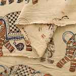 Made in India Cotton Kalamkari Printed Fabric - Elephant - nomura tailor