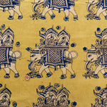 Made in India Cotton Kalamkari Printed Fabric - Elephant - nomura tailor