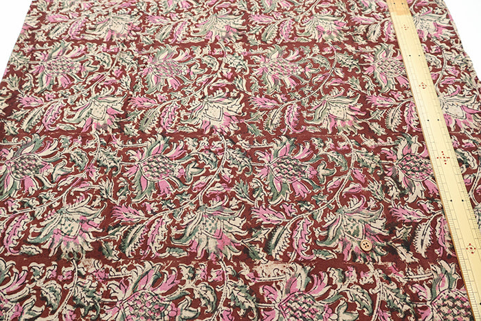 Made in India Cotton Kalamkari Printed Fabric - Calico - nomura tailor
