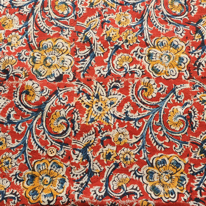 Made in India Cotton Kalamkari Printed Fabric - Calico - nomura tailor