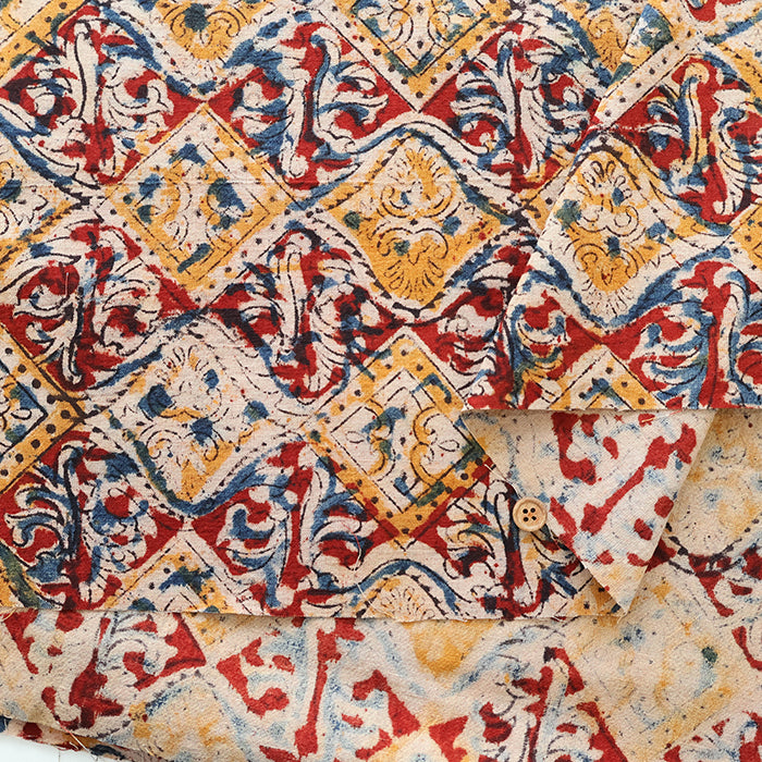 Made in India Cotton Kalamkari Printed Fabric -  Calico - nomura tailor