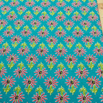 Made in India Cotton Ethnic Blue Print Fabric - nomura tailor