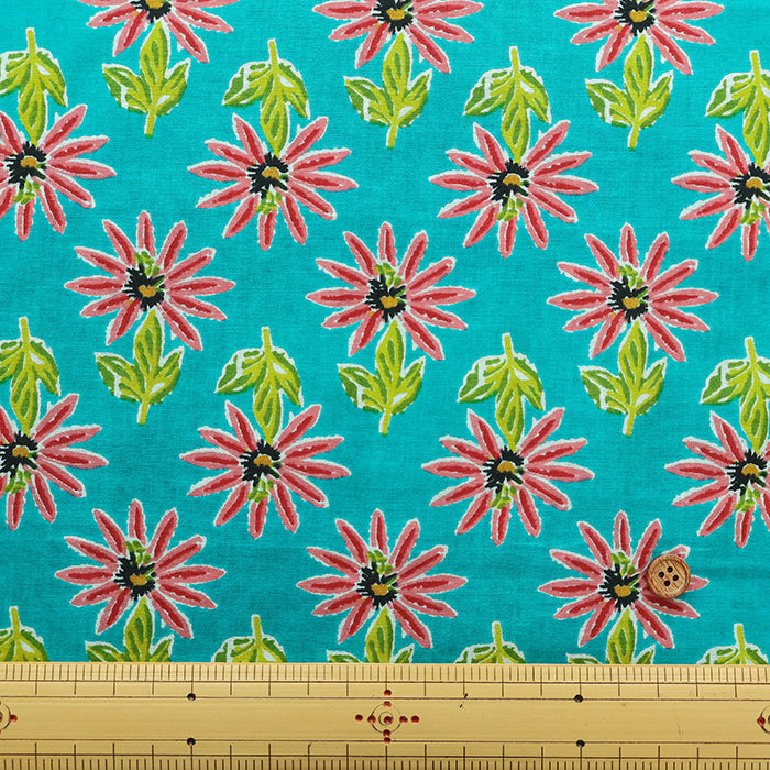 Made in India Cotton Ethnic Blue Print Fabric - nomura tailor