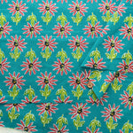Made in India Cotton Ethnic Blue Print Fabric - nomura tailor