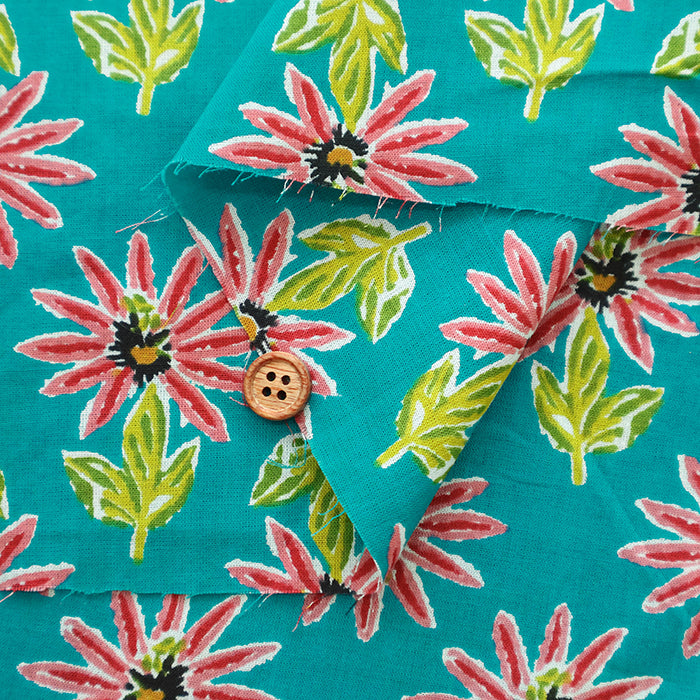 Made in India Cotton Ethnic Blue Print Fabric - nomura tailor