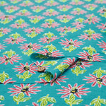 Made in India Cotton Ethnic Blue Print Fabric - nomura tailor