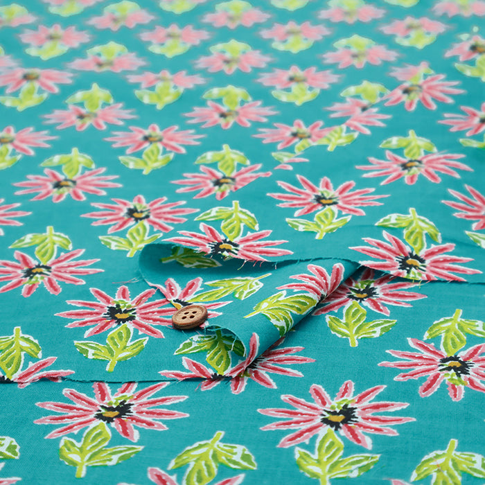 Made in India Cotton Ethnic Blue Print Fabric - nomura tailor