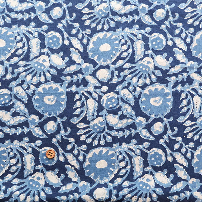 Made in India Cotton EthnicBlue Print Fabric - nomura tailor