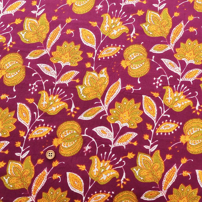 Made in India Cotton Ethnic Multicolor  Print Fabric - nomura tailor