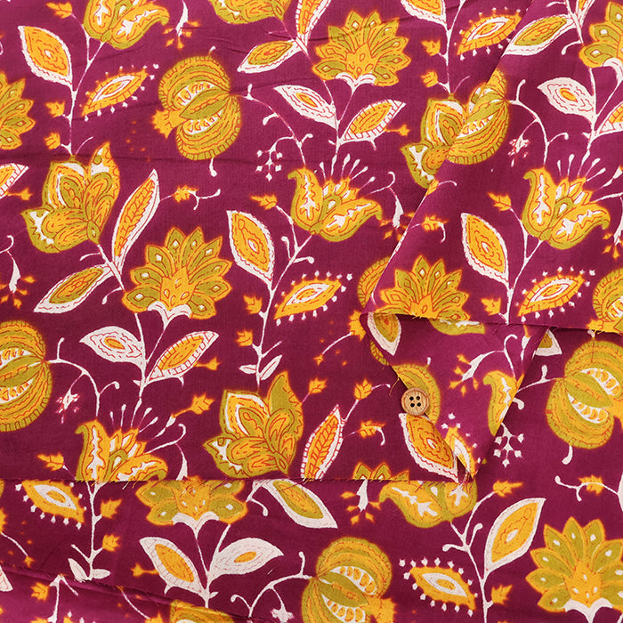 Made in India Cotton Ethnic Multicolor  Print Fabric - nomura tailor