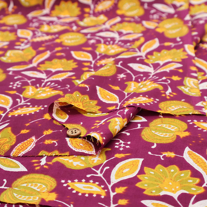 Made in India Cotton Ethnic Multicolor  Print Fabric - nomura tailor