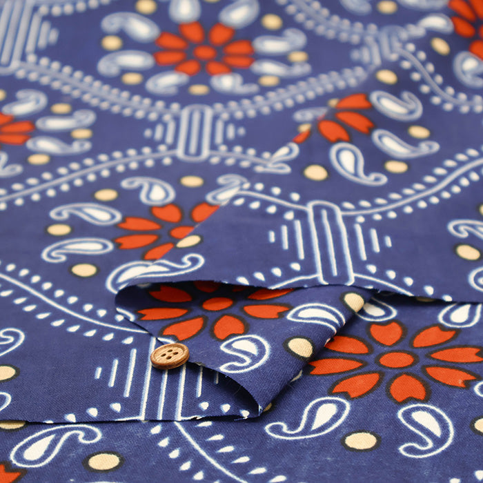 Made in India Cotton African Block Print Fabric - nomura tailor