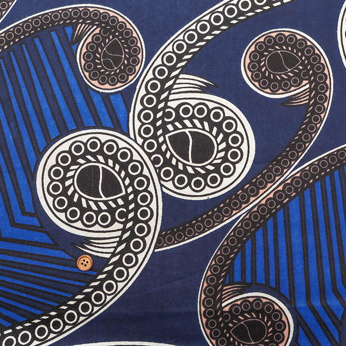 Made in India Cotton African Block Print Fabric - nomura tailor