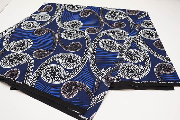 Made in India Cotton African Block Print Fabric - nomura tailor