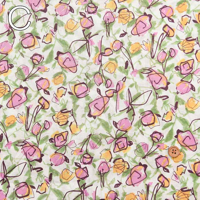 Cotton 60 Lawn Printed Fabric - Flower - nomura tailor