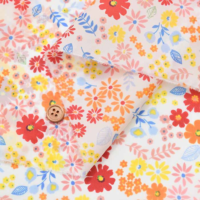 Water-Repellent 190T Nylon Taffeta Print Fabric - Flower - nomura tailor