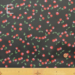 Water-Repellent 190-Denier Nylon Taffeta Printed Fabric - Cherry - nomura tailor