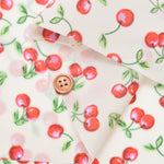 Water-Repellent 190-Denier Nylon Taffeta Printed Fabric - Cherry - nomura tailor