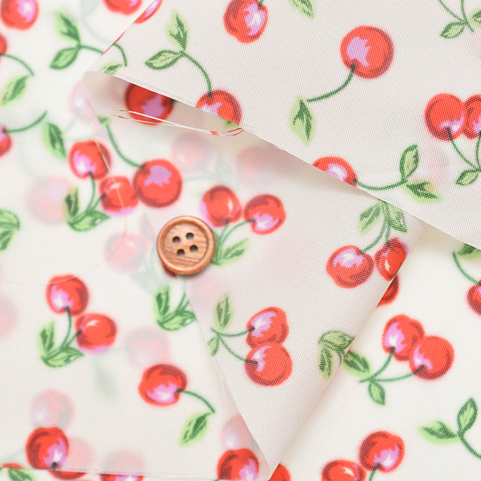 Water-Repellent 190-Denier Nylon Taffeta Printed Fabric - Cherry - nomura tailor