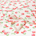 Water-Repellent 190-Denier Nylon Taffeta Printed Fabric - Cherry - nomura tailor