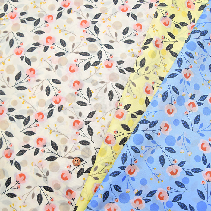 Water-Repellent 190-Denier Nylon Taffeta Printed Fabric - Flower - nomura tailor