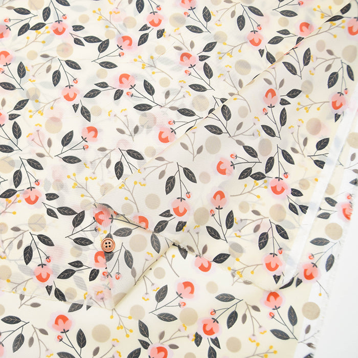 Water-Repellent 190-Denier Nylon Taffeta Printed Fabric - Flower - nomura tailor