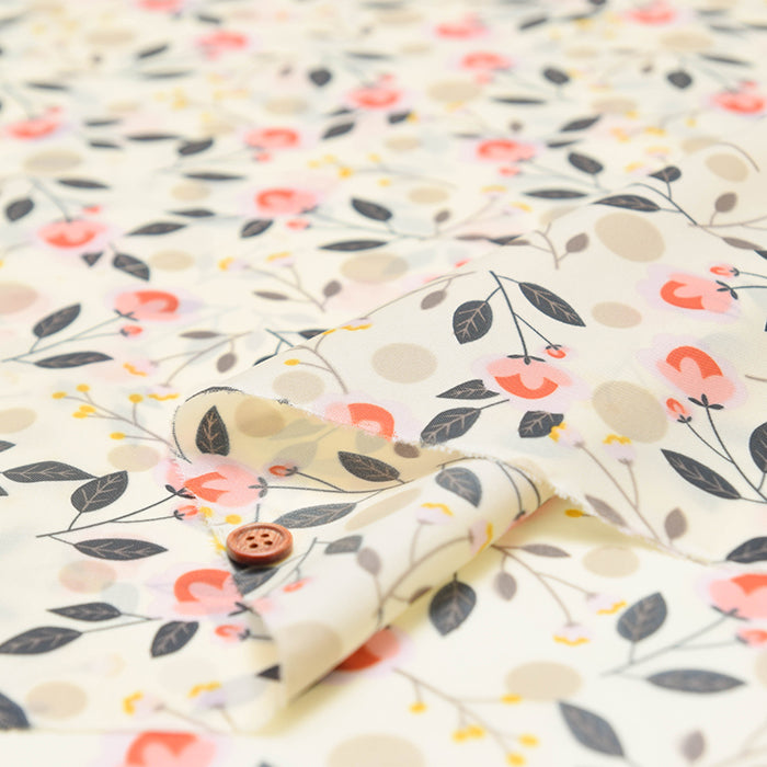 Water-Repellent 190-Denier Nylon Taffeta Printed Fabric - Flower - nomura tailor
