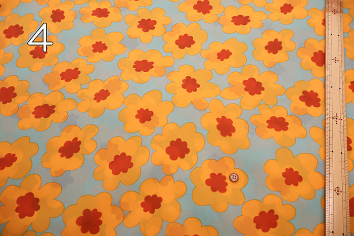 Water Repellent Nylon Taffeta Print Fabric - Nordic Flower - nomura tailor