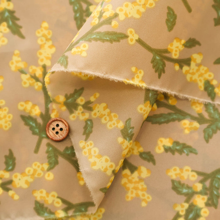 Water Repellent Nylon Taffeta Print Fabric - Mimosa - nomura tailor