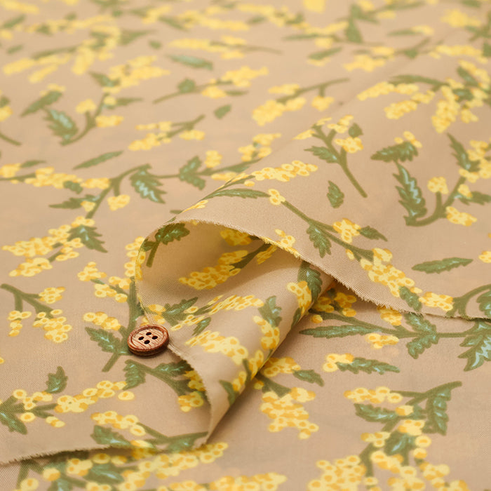 Water Repellent Nylon Taffeta Print Fabric - Mimosa - nomura tailor