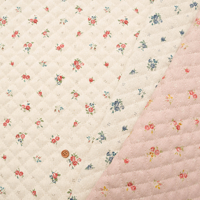 C/L Canvas Quilted Fabric (Full Needle) - Flower - nomura tailor