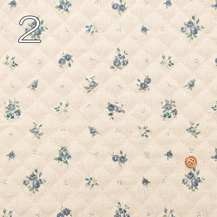 C/L Canvas Quilted Fabric (Full Needle) - Flower - nomura tailor