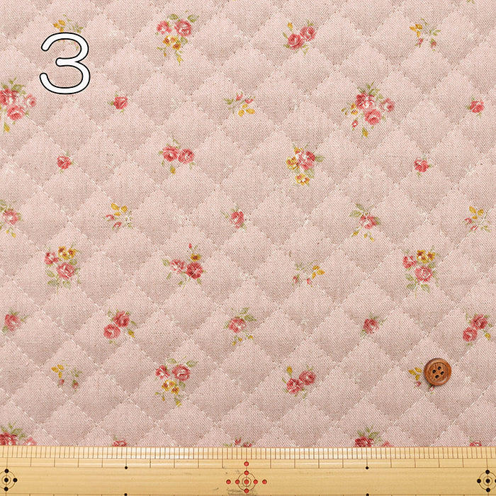 C/L Canvas Quilted Fabric (Full Needle) - Flower - nomura tailor